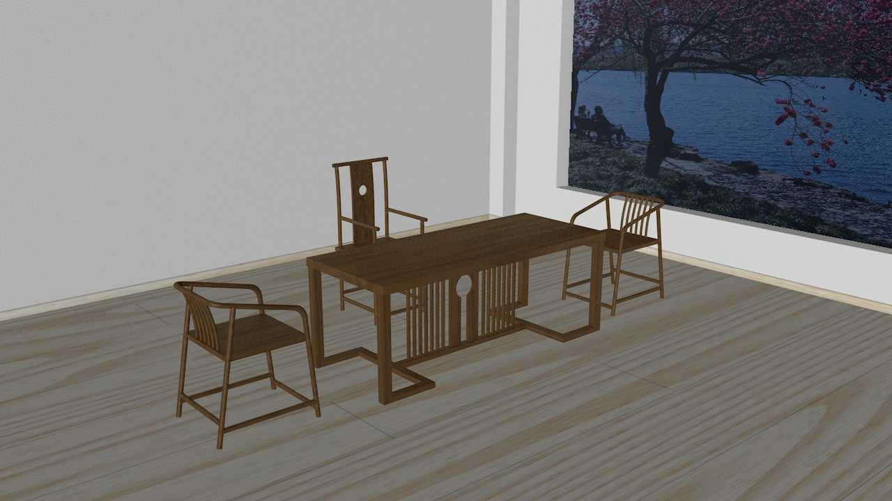 无名茶室（四）C4D室内书房新中式家具客人椅建模思路及模型 - C4D之家 - scence2.jpg