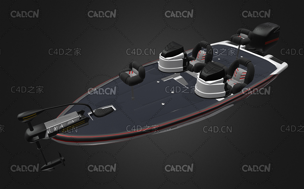 C4D海上快艇快船模型