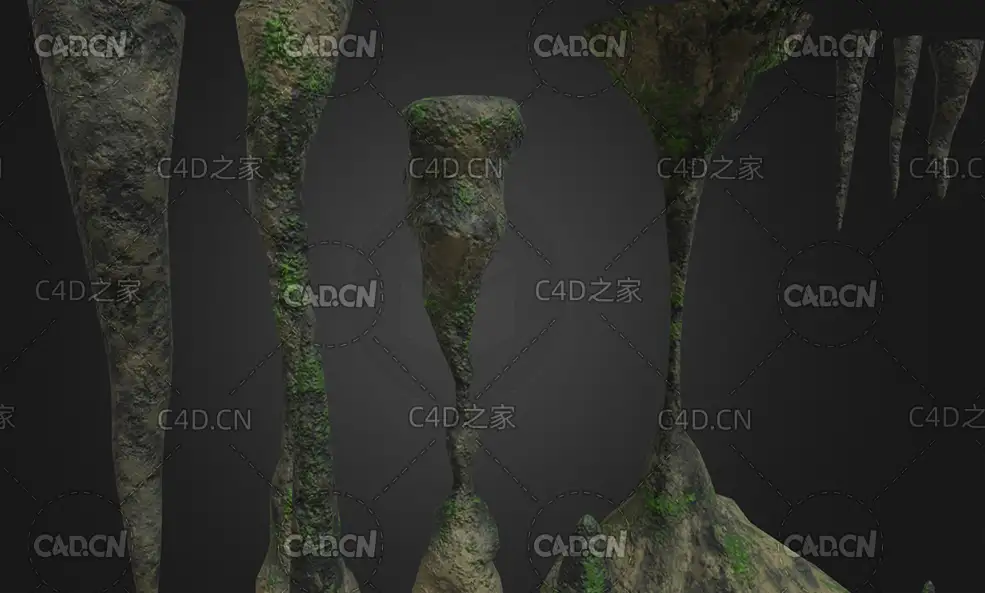 C4D石笋柱和钟乳石模型 everything