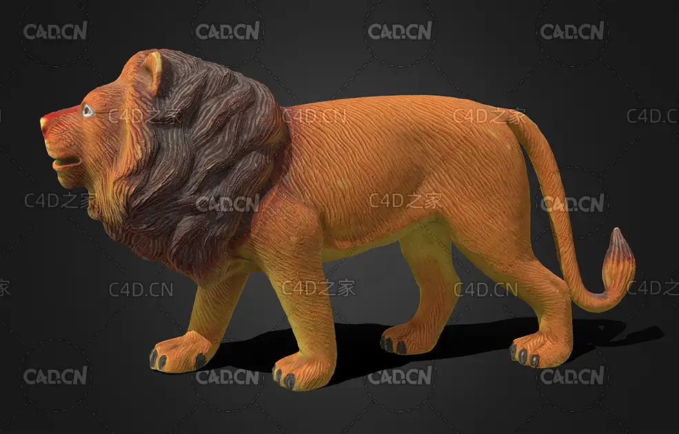 C4D塑料狮子雕塑玩具模型 Lion 3d model