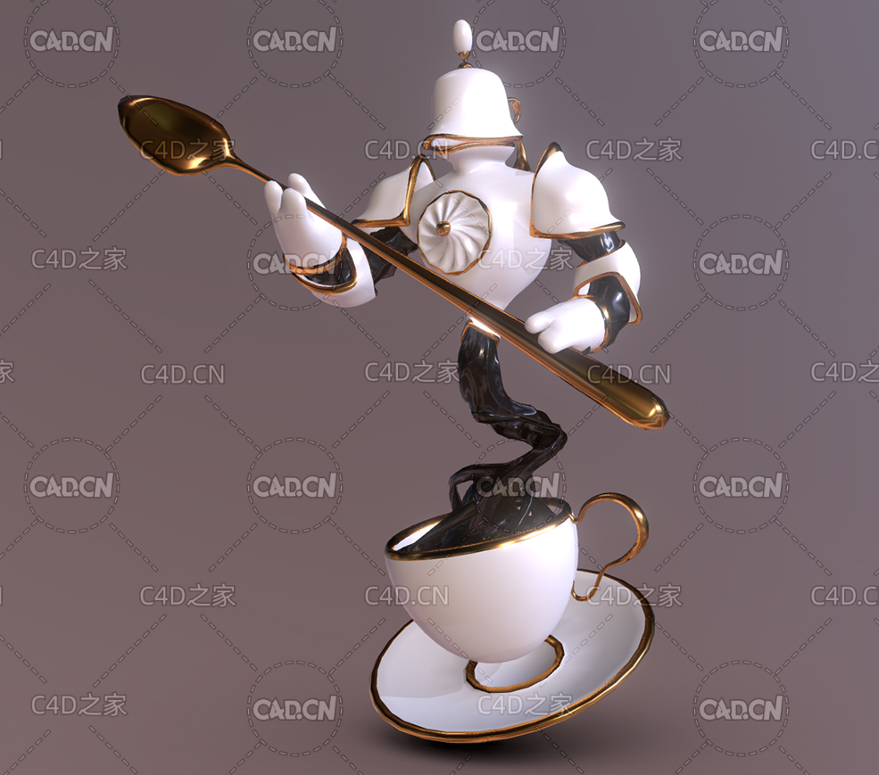 C4D手拿勺子的陶瓷咖啡杯骑士创意模型 - C4D之家 - 47.jpg