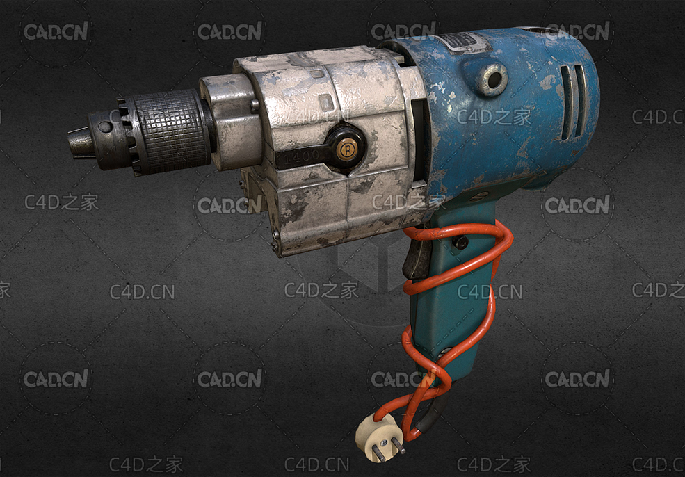 C4D生锈旧电钻模型 - C4D之家 - 53.jpg