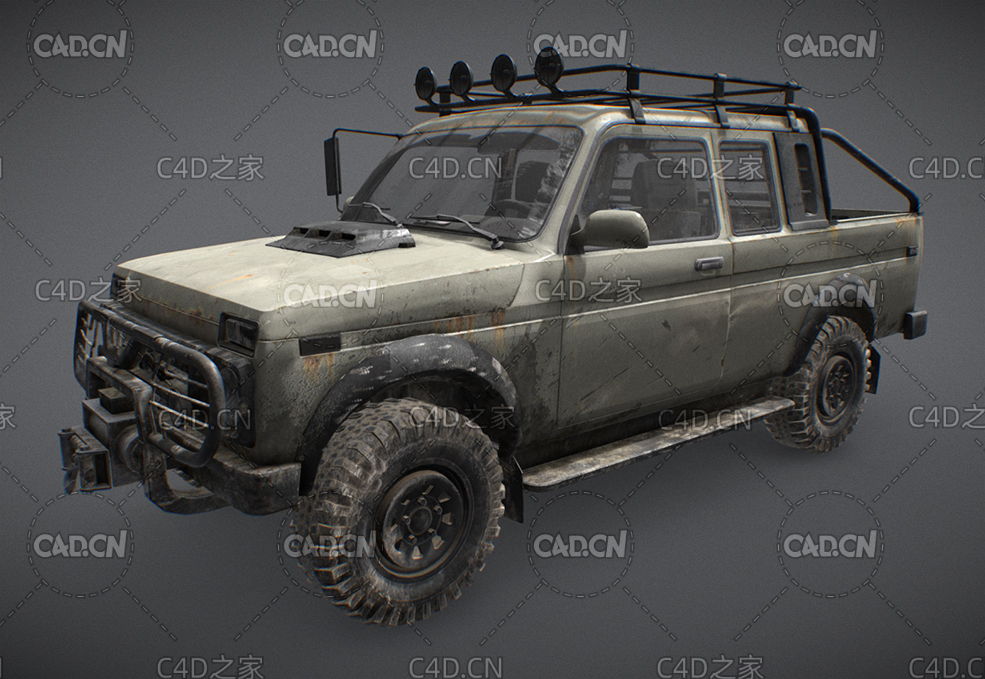 C4D拉达尼瓦越野车皮卡汽车模型 Lada Niva