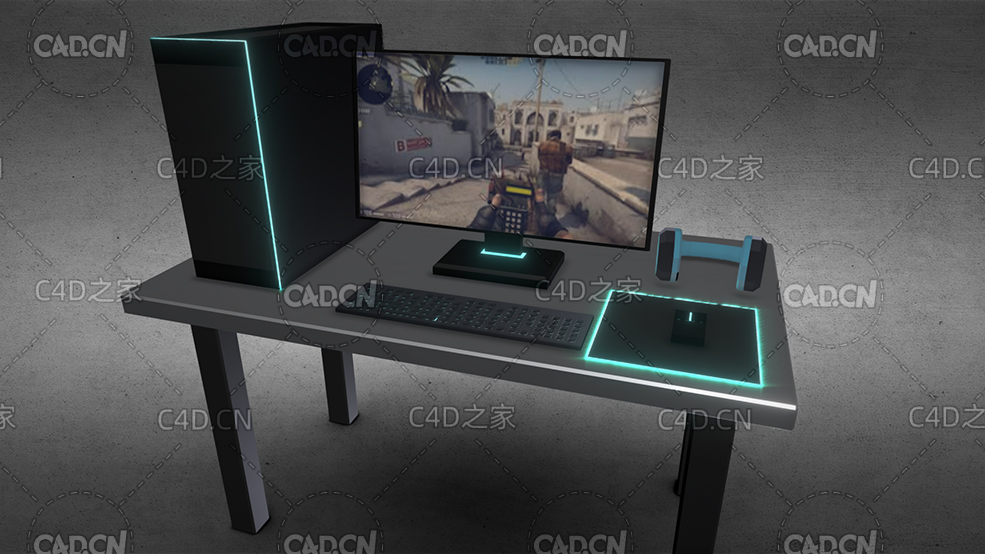 C4D卡通电脑游戏桌模型 - C4D之家 - 67.jpg