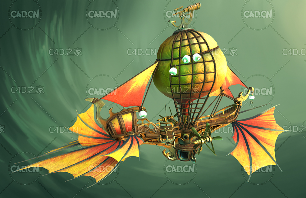 C4D赛博朋克旅行飞船模型(包含骨骼绑定和动画) peachy_balloon - C4D之家 - 78.jpg