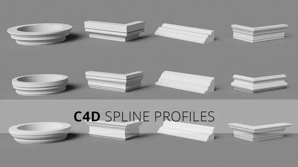 182个C4D角线预设 cinema 4d Spline Profiles 1.4