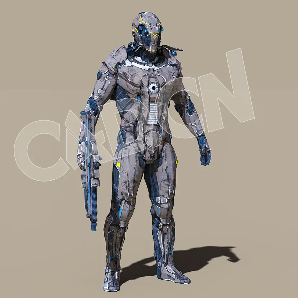C4D科幻机甲战警机器人模型 Robot 3d model