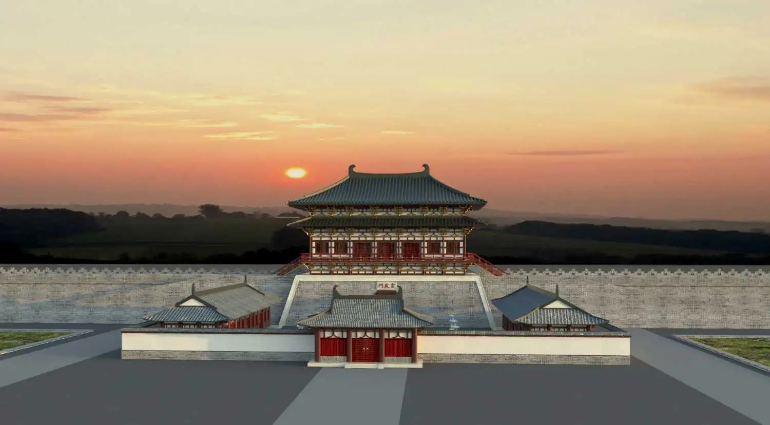 隋唐洛阳城玄武门三维建模（Cinema 4D＋VRay） - C4D之家 - 玄武门04.jpg