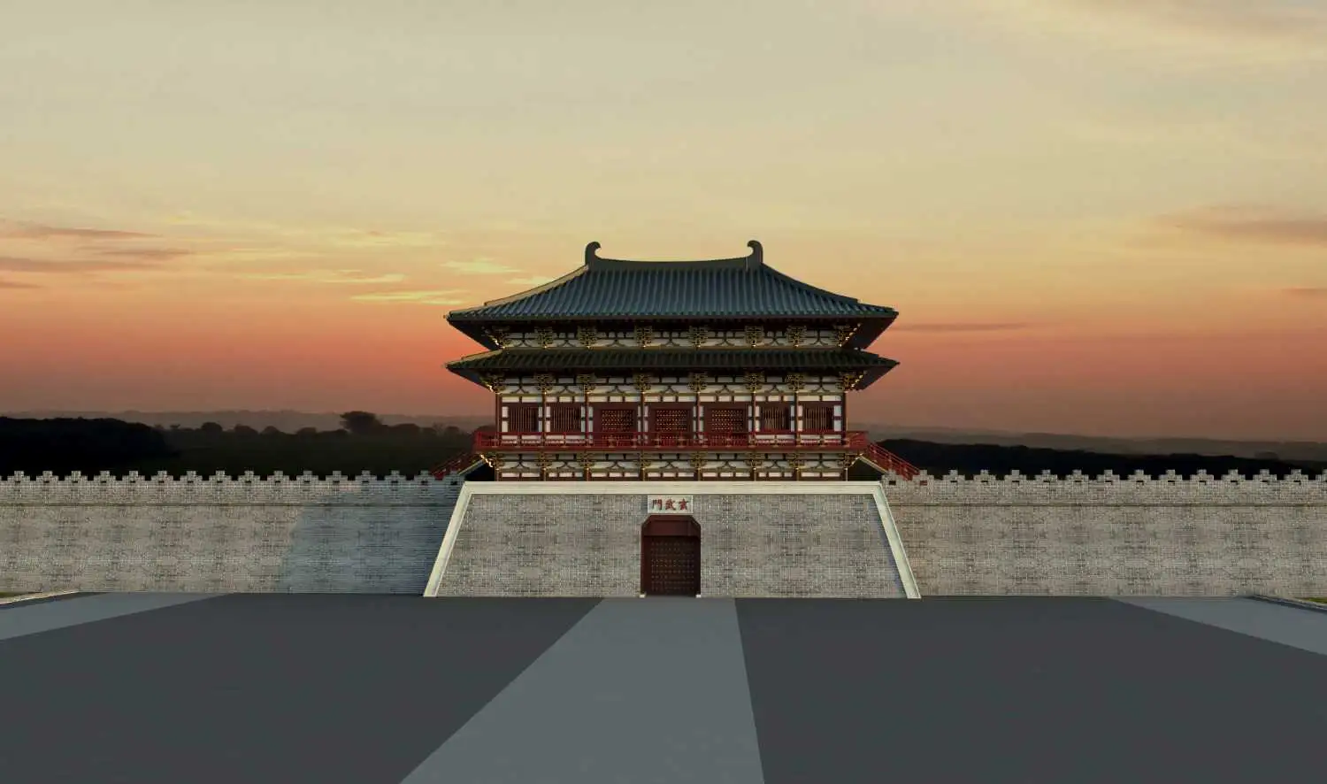 隋唐洛阳城玄武门三维建模（Cinema 4D＋VRay） - C4D之家 - 玄武门05.jpg