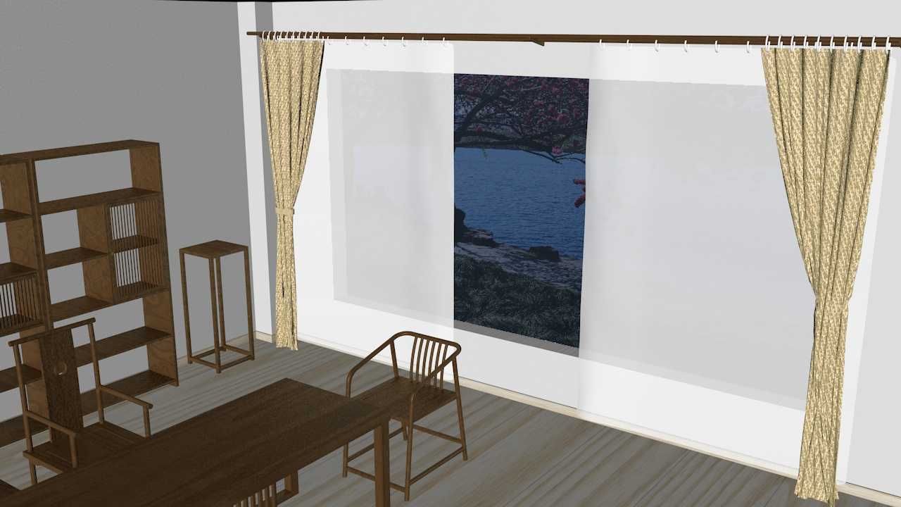 无名茶室（7）C4D室内家具窗帘窗纱布料建模思路及模型 - C4D之家 - scence7.jpg