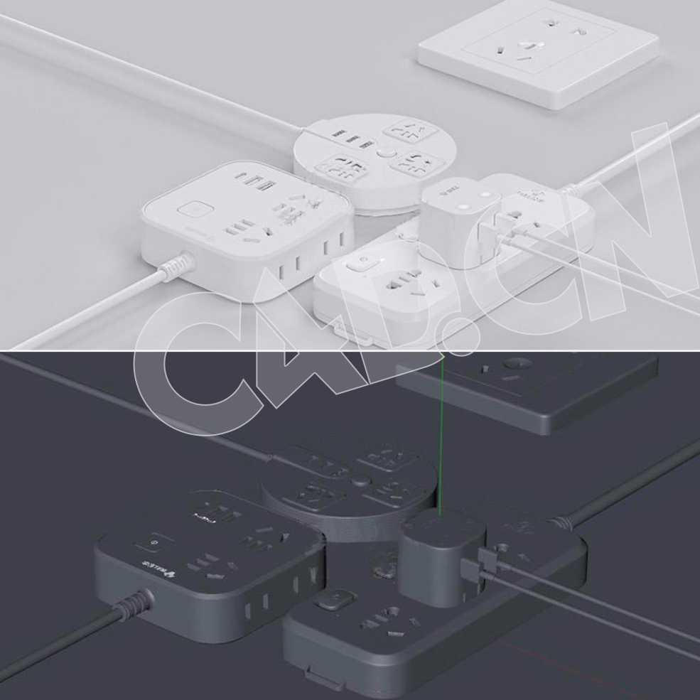 C4D电源插排插线板接线板模型 Arrangement - C4D之家 - 魔顿网-LEMON分享3.jpg