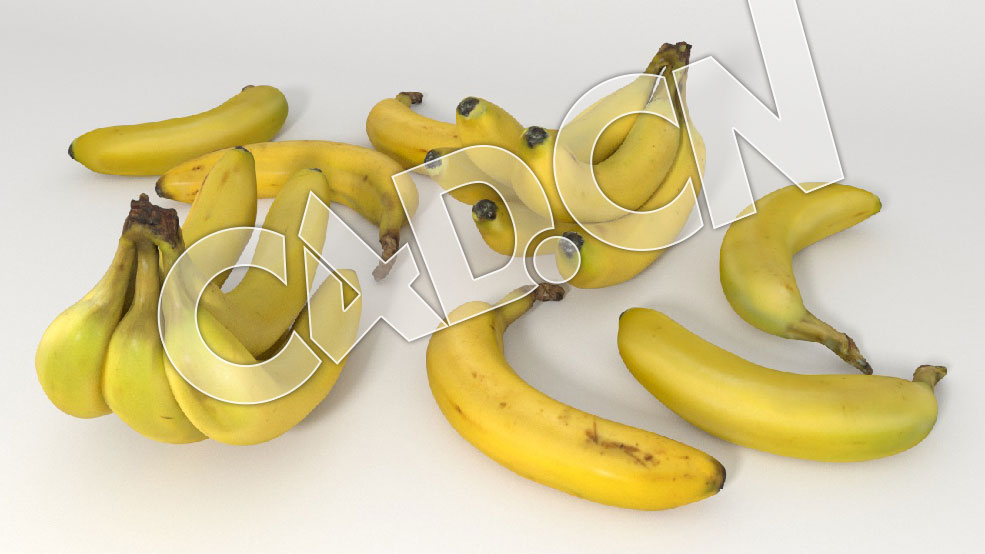 C4D香蕉水果模型 Bananas 3d Model