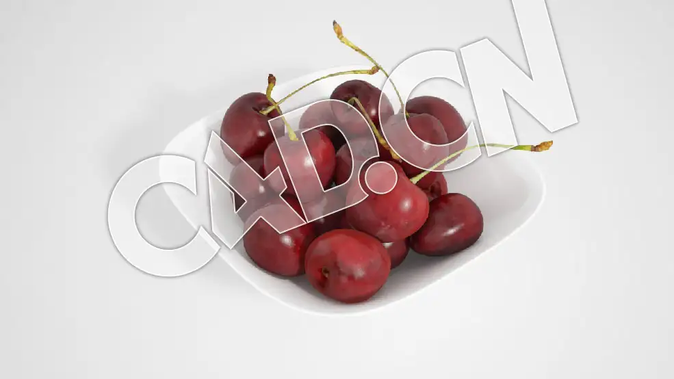 C4D樱桃水果模型 Cherries 3d Model