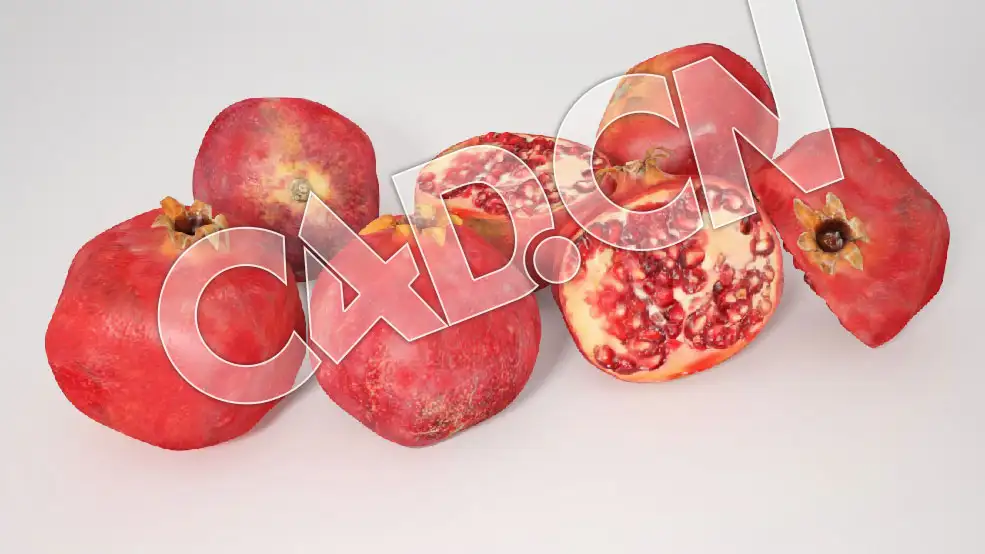 C4D石榴水果模型 Pomegranate 3d Model
