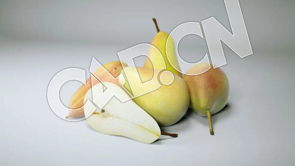 C4D啤梨水果模型 Pears 3d Model - C4D之家 - VP-Pears-view-1-octane.jpg