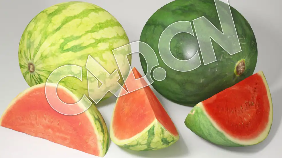 C4D西瓜水果模型 Water Melon 3d Model - C4D之家 - VP-watermelons-view-01.jpg
