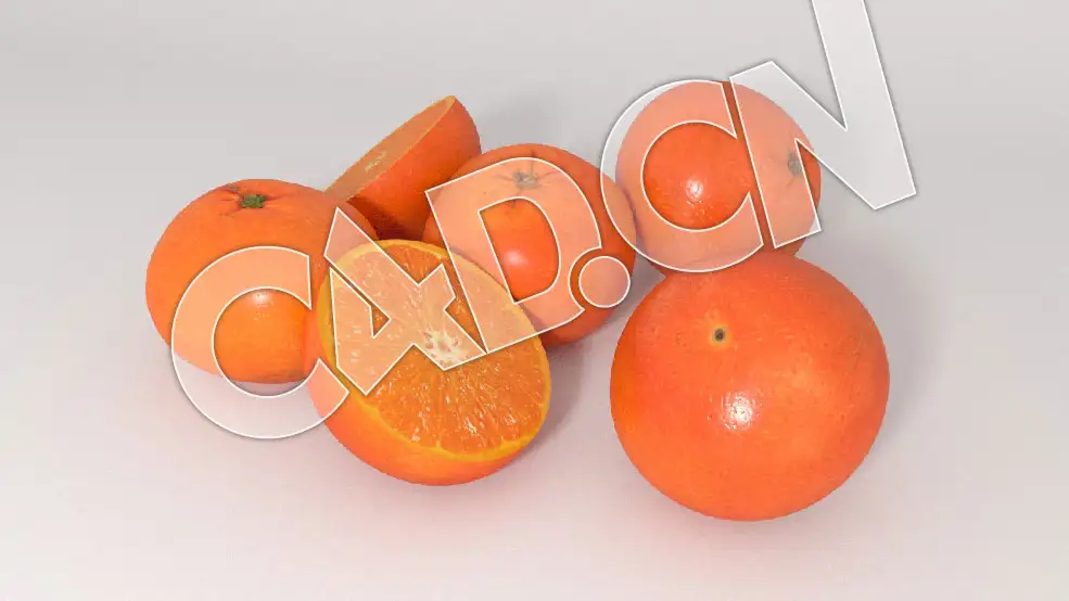 C4D柑橘橘子红桔水果模型 Tangerines 3d Model