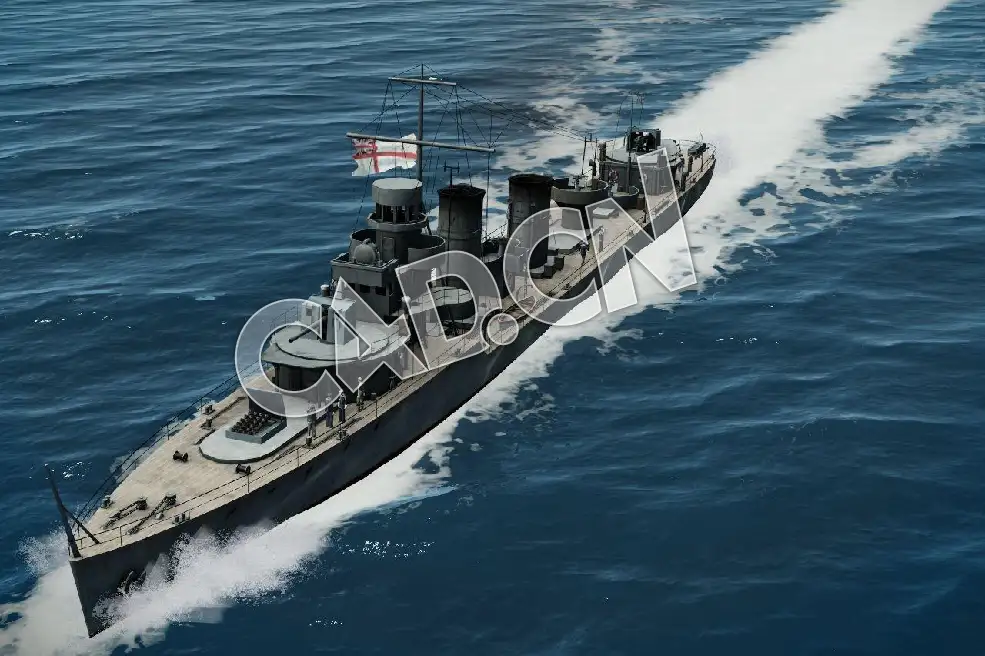 C4D海军舰艇军舰舰船-驱逐舰模型 A Class Destroyer 3d Model - C4D之家 - 01.jpg