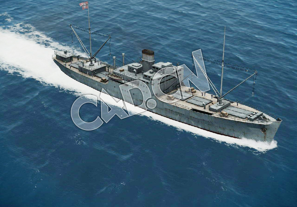 C4D海军舰艇军舰舰船-科米特号辅助巡洋舰模型 Auxiliary Cruiser Komet 3d Model - C4D之家 - 09.jpg