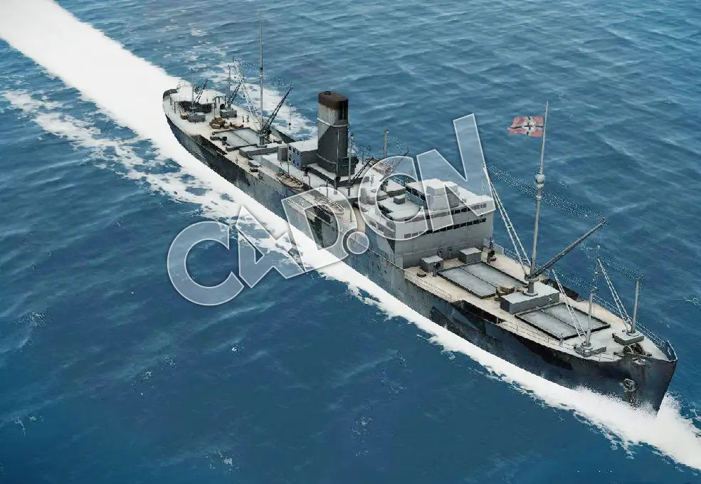 C4D海军舰艇军舰舰船-企鹅号辅助巡洋舰模型 Auxiliary Cruiser Penguin 3d Model - C4D之家 - 10.jpg