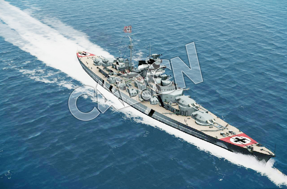 C4D海军舰艇军舰舰船-俾斯麦号战列舰模型 Bismarck battleship 3d Model - C4D之家 - 13.jpg