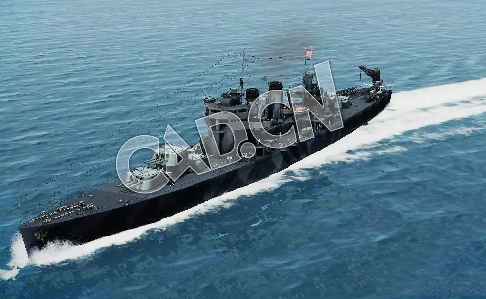 C4D海军舰艇军舰舰船-布鲁克林级轻巡洋舰模型 Brooklyn light cruiser 3d Model - C4D之家 - 15.jpg