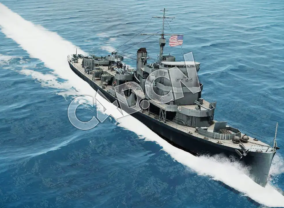 C4D海军舰艇军舰舰船-巴克利级护航驱逐舰模型 Buckley Destroyer Escort 3d Model - C4D之家 - 16.jpg