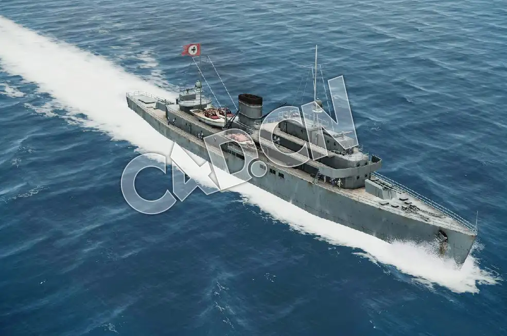 C4D海军舰艇军舰舰船-卡尔·彼得斯舰队驱逐舰模型 Carl Peters Fleet Tender 3d Model - C4D之家 - 20.jpg