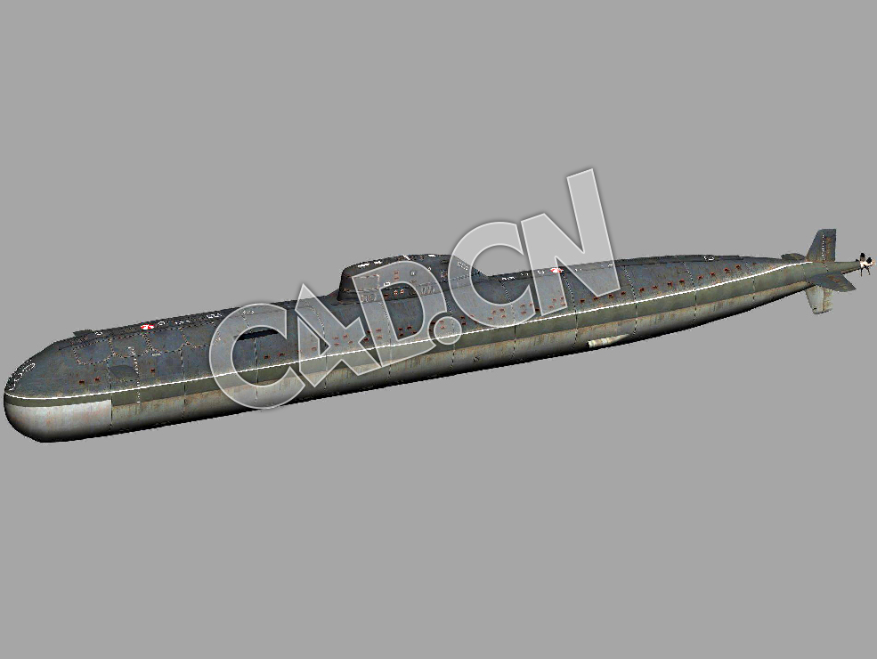 C4D查理2号巡航导弹核潜艇模型模型 Charlie 2 3d Model