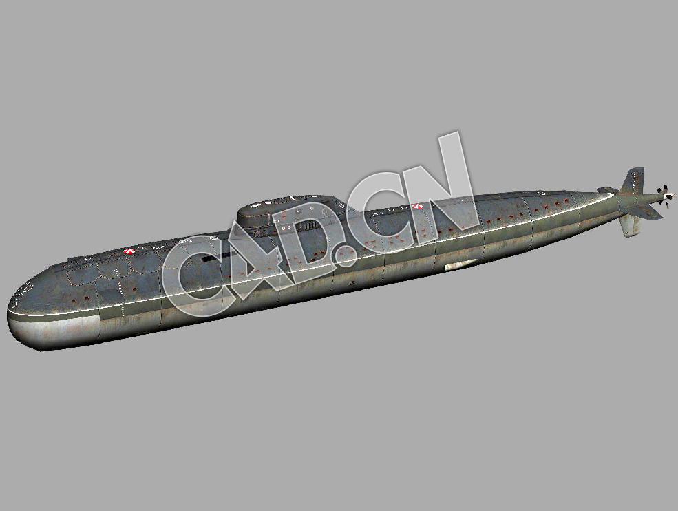 C4D苏联C级核潜艇-查理1号巡航导弹核潜艇模型 Charlie 1 3d Model