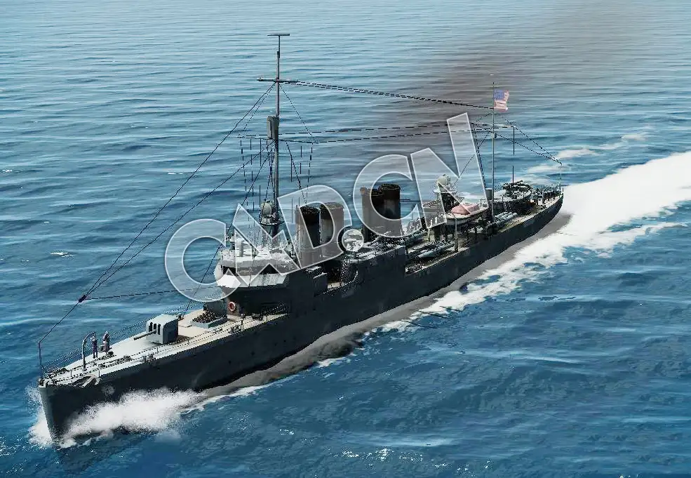 C4D海军舰艇军舰舰船-克莱姆森级驱逐舰模型 Clemson Destroyer 3d Model - C4D之家 - 24.jpg