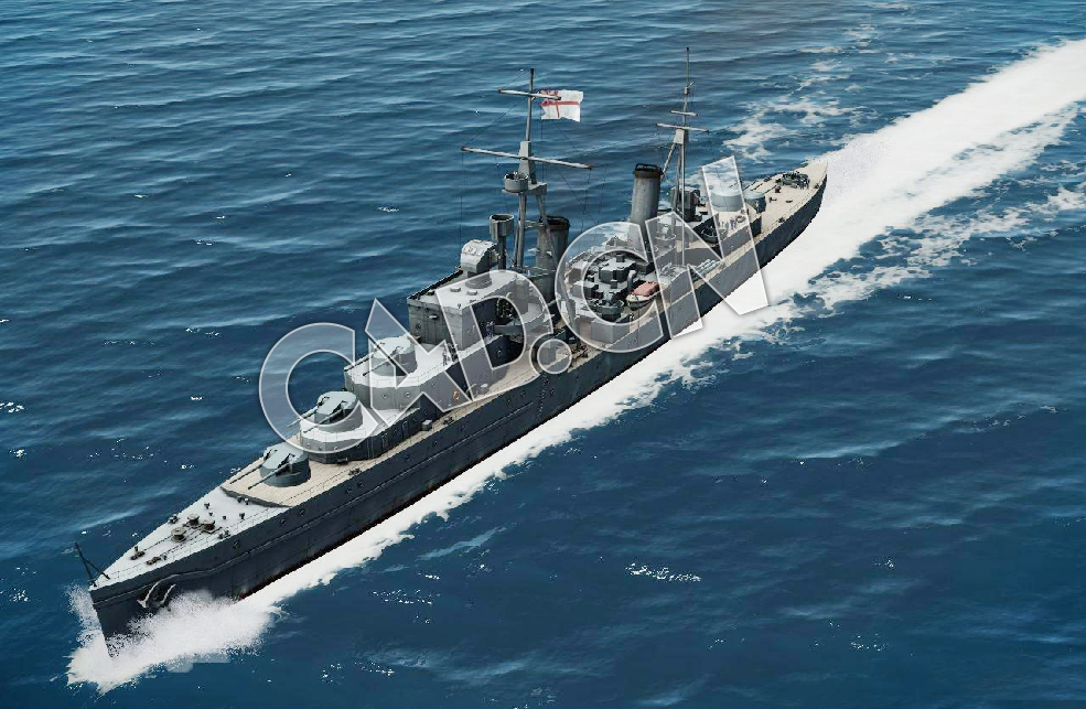 C4D海军舰艇军舰舰船-英国黛朵级防空巡洋舰模型 Dido Light Cruiser 3d Model - C4D之家 - 29.jpg
