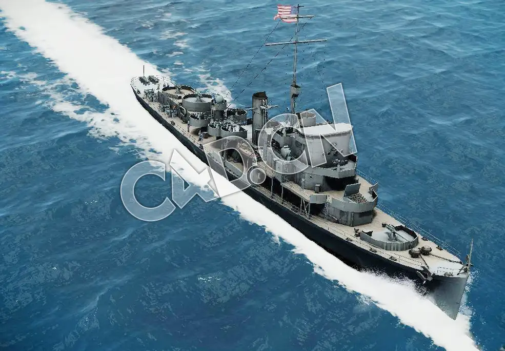 C4D海军舰艇军舰舰船-艾瓦兹级护航驱逐舰模型 Evarts Destroyer Escort 3d Model - C4D之家 - 34.jpg