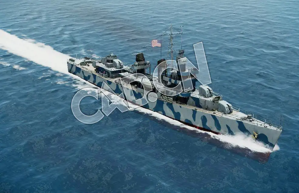 C4D海军舰艇军舰舰船-美系弗莱彻驱逐舰模型 Fletcher destroyer 3d Model - C4D之家 - 35.jpg