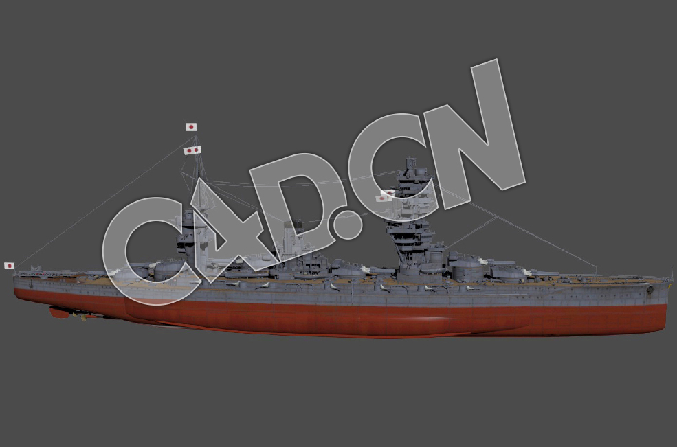 C4D海军舰艇军舰舰船-日本扶桑级战列舰模型 Fuso 1943 3d Model - C4D之家 - 39.jpg