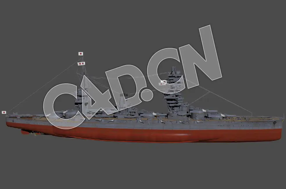 C4D海军舰艇军舰舰船-日本扶桑级战列舰模型 Fuso 1943 3d Model - C4D之家 - 39.jpg