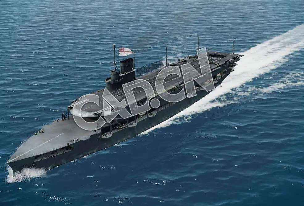 C4D海军舰艇军舰舰船-光荣号航空母舰模型 Glorious fleet carrier 3d Model - C4D之家 - 40.jpg