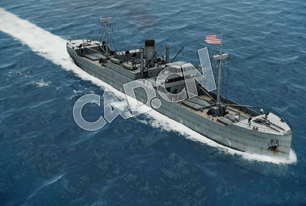 C4D海军舰艇军舰舰船-霍格岛A型货船模型 Hog island Type A freighter 3d Model - C4D之家 - 43.jpg