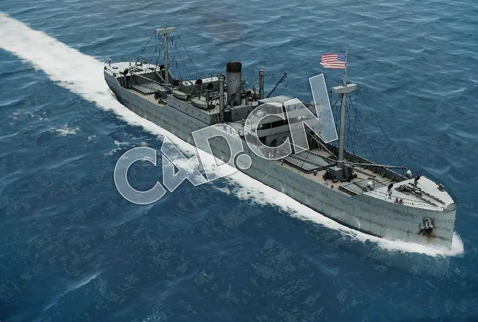 C4D海军舰艇军舰舰船-霍格岛A型货船模型 Hog island Type A freighter 3d Model - C4D之家 - 43.jpg