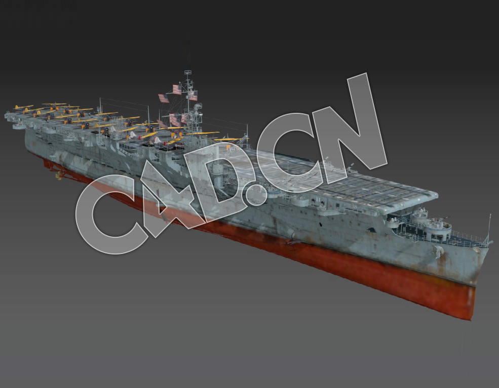 C4D海军舰艇军舰舰船-独立号航空母舰模型 Independence 1945 3d Model