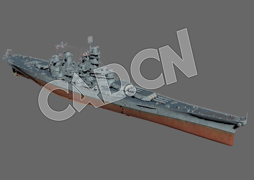 C4D海军舰艇军舰舰船-依阿华级战列舰模型 Iowa 1943 3d Model - C4D之家 - 48.jpg
