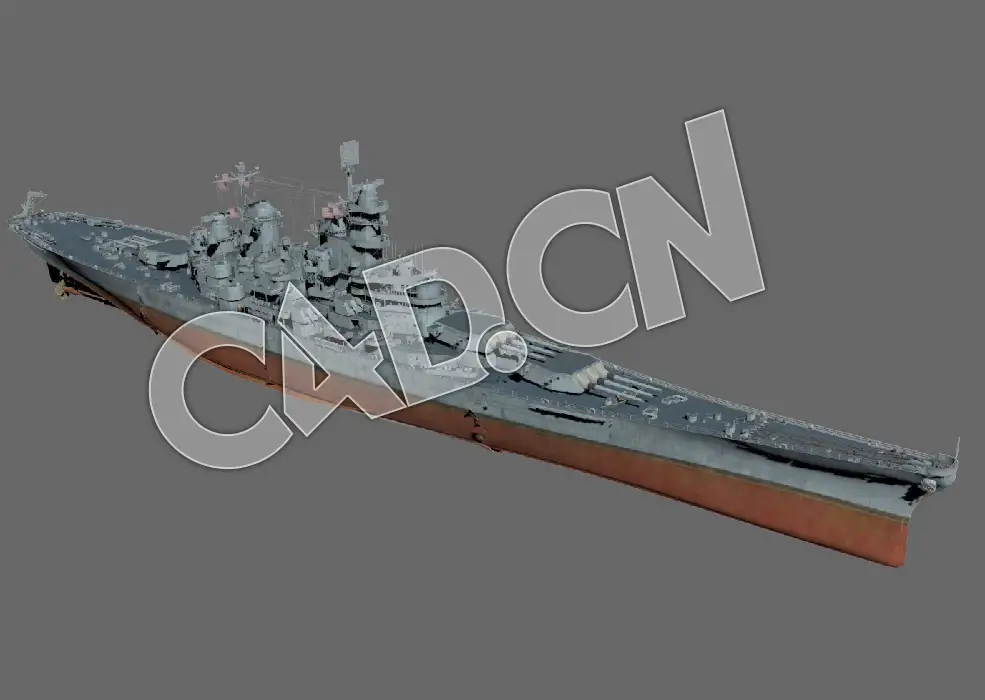 C4D海军舰艇军舰舰船-依阿华级战列舰模型 Iowa 1943 3d Model - C4D之家 - 48.jpg