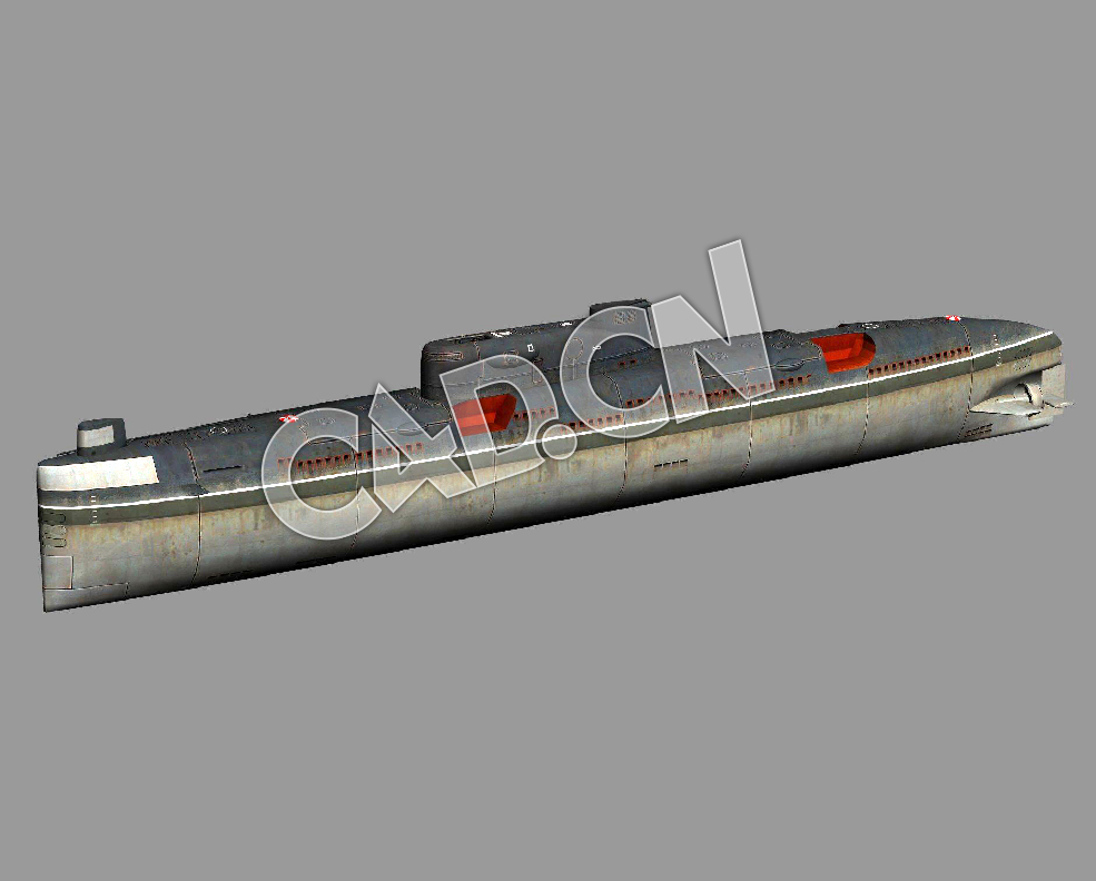 C4D朱丽叶级潜艇651型潜艇模型 Juliett-class submarine 3d Model