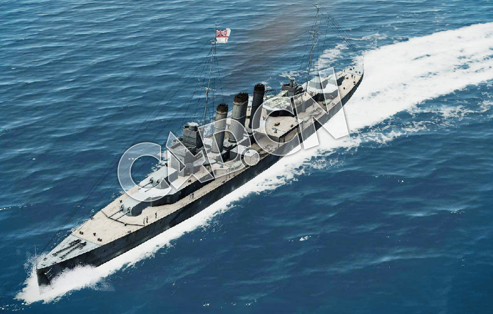 C4D海军舰艇军舰舰船-英国肯特级重巡洋舰模型 Kent Heavy Cruiser 3d Model - C4D之家 - 50.jpg