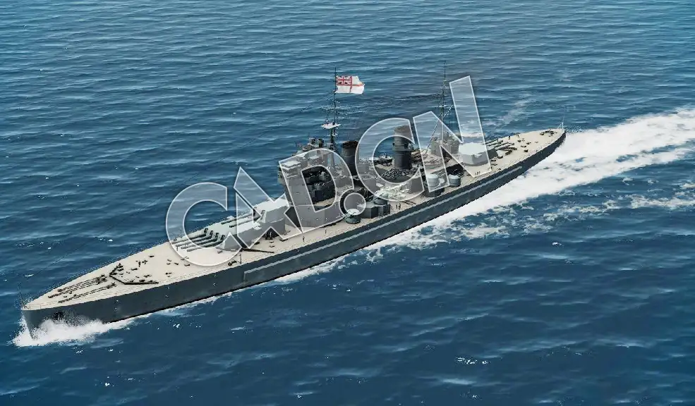 C4D海军舰艇军舰舰船-乔治五世国王级战列舰模型 King george v battleship 3d Model - C4D之家 - 53.jpg