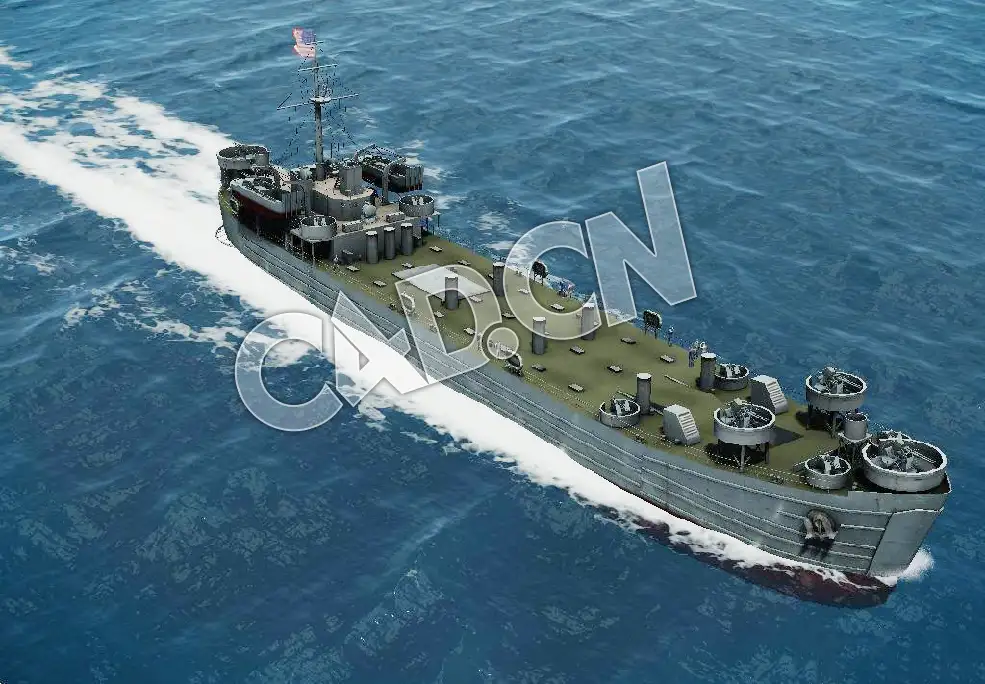 C4D海军舰艇军舰舰船-坦克登陆舰坦克登陆艇模型 landing ship tank 3d Model - C4D之家 - 57.jpg
