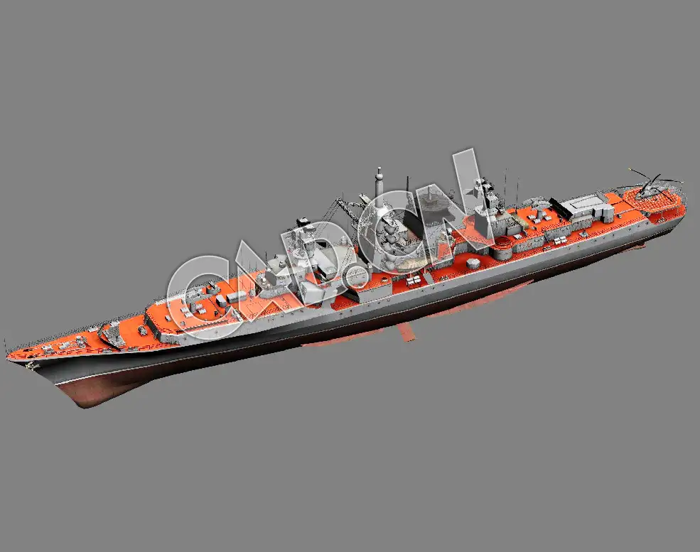 C4D海军舰艇军舰舰船-克列斯塔Ⅱ级导弹巡洋舰模型 Kresta II-class cruiser 3d Model - C4D之家 - 56.jpg