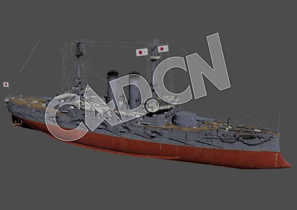 C4D海军舰艇军舰舰船-日本三笠号战列舰模型 Mikasa 1905 3d Model - C4D之家 - 66.jpg