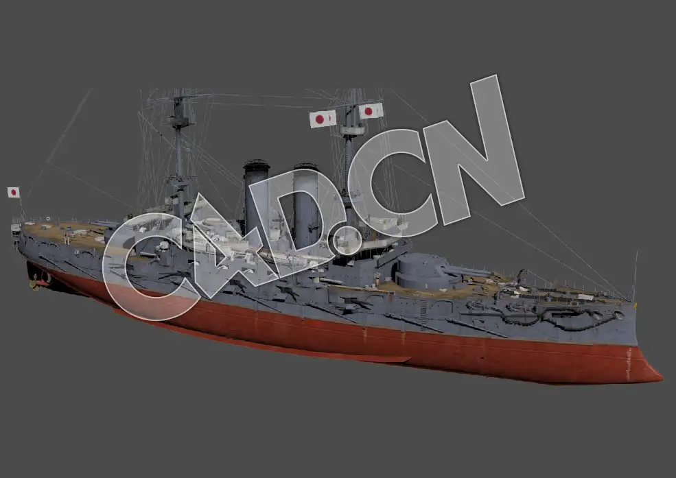 C4D海军舰艇军舰舰船-日本三笠号战列舰模型 Mikasa 1905 3d Model - C4D之家 - 66.jpg