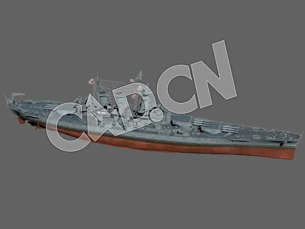 C4D美国海军舰船军舰潜艇-北卡罗来纳级战列舰模型 North Carolina 1942 3d Model - C4D之家 - 78.jpg